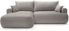 Selsey 'Ovo' Ecksofa mit Schlaffunktion, Stauraum und Samtbezug, hellgrau, links, 93 x 260 x 165 cm Bild 5