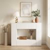 vidaXL Konsolentisch Gestreift Weiß 101 x 29 x 74 cm Holzwerkstoff 899877 Bild 4