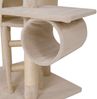 lionto Kratzbaum mit Deckenspanner, 230-250 cm großer Aktivitätsturm mit 2 Höhlen, 2 Liegemulden, Treppen & Spielbällen, beige Bild 5