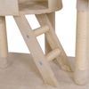 lionto Kratzbaum mit Deckenspanner, 230-250 cm großer Aktivitätsturm mit 2 Höhlen, 2 Liegemulden, Treppen & Spielbällen, beige Bild 4