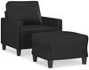 vidaXL Sessel mit Hocker Schwarz 60 cm Kunstleder 3201019 Bild 2