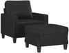 vidaXL Sessel mit Hocker Schwarz 60 cm Kunstleder 3201019 Bild 3