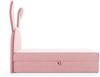 Kinderbett Polsterbett Bett MATILDA 100x200cm in Stoff Magic Velvet Rosa Bild 2