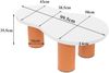 Merax Wolkenförmiger Couchtisch, Länge 99,5 cm, Breite 43~58 cm, Höhe 35,5 cm, lackierte MDF-Platte und PVC-Beine, Orange & Weiß Bild 4