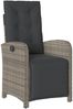vidaXL 7-tlg. Garten-Essgruppe mit Kissen Grau Poly Rattan 3212465 Bild 3