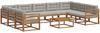 vidaXL Outdoor-Sofagarnitur mit Kissen 10 pcs Natürlich und Hellgrau 3368189 Bild 2