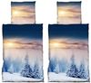 Visaggio Bettwäsche Winter Fleece Bettbezug flauschig warm, Fleece, 4 teilig, Thermofleece kuschelig weich, Winterlandschaft Bild 2