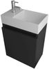 Alpenberger Badmöbel-Set Gäste WC Waschbecken mit Unterschrank - Badschrank Hängend, (2-tlg. Waschtisch Set Schwarz, Waschbeckenunterschrank mit Softclose), Waschplätze für Kleine Bäder - Badschrank Hängend und Vormontiert Bild 2