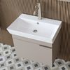 Roomart LYCIA-60 Badmöbel Set– 4-teiliges Badezimmermöbel Set - Waschbeckenunterschrank mit Keramikwaschbecken, Spiegelschrank & Hochschrank - H 54 x B 38.6 x T 59 cm • Beige Bild 5