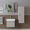 Roomart LYCIA-60 Badmöbel Set– 4-teiliges Badezimmermöbel Set - Waschbeckenunterschrank mit Keramikwaschbecken, Spiegelschrank & Hochschrank - H 54 x B 38.6 x T 59 cm • Beige Bild 2