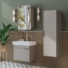 Roomart LYCIA-60 Badmöbel Set– 4-teiliges Badezimmermöbel Set - Waschbeckenunterschrank mit Keramikwaschbecken, Spiegelschrank & Hochschrank - H 54 x B 38.6 x T 59 cm • Beige Bild 4