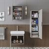 Roomart LYCIA-60 Badmöbel Set– 4-teiliges Badezimmermöbel Set - Waschbeckenunterschrank mit Keramikwaschbecken, Spiegelschrank & Hochschrank - H 54 x B 38.6 x T 59 cm • Beige Bild 3