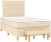 vidaXL Boxspringbett mit Matratze Stoff Creme 120x200 cm, Härtegrad: H2 [3137146] Bild 3