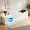 TV-Schrank 180 x 40 x 45 cm, weißer TV-Lowboard mit 3 Türen, Hochglanz-Front und LED-Beleuchtung Bild 4