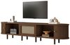 BlingBin TV-Schrank Lagerschrank Lowboard TV Board Fernsehtisch, TV-Möbel mit Stauraum (Ovaler Fernsehschrank mit 1 Schubladen und Verstellbare Füße, Rattan-Design, MDF Holzmaserung, 1-St, Größe: 180 x 40 x 40cm, Tragkraft: 30KG) Wohnzimmer-TV-Schrank,... Bild 5