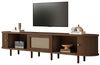 BlingBin TV-Schrank Lagerschrank Lowboard TV Board Fernsehtisch, TV-Möbel mit Stauraum (Ovaler Fernsehschrank mit 1 Schubladen und Verstellbare Füße, Rattan-Design, MDF Holzmaserung, 1-St, Größe: 180 x 40 x 40cm, Tragkraft: 30KG) Wohnzimmer-TV-Schrank,... Bild 4