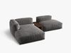 Micadoni Ecksofa Martina 2-Sitzer mit Couchtisch Links Samt Grau Bild 3