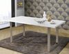 Esstisch >TABLES< in Weiss, U-Metallgestell rohstahl - 180x74,7x90cm (BxHxT) Bild 2