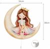 COZYCOLLECTIONS LED Wandleuchte Prinzessin sitzt auf Mond LED-Wandnachtlicht, LED, Warmweiß, Montessori-inspiriertes Prinzessinnenlicht für Traumrituale Bild 3