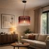 LED Pendelleuchte, Metall schwarz, Glasstäbe Rot, D 40 cm Bild 3