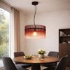 LED Pendelleuchte, Metall schwarz, Glasstäbe Rot, D 40 cm Bild 2