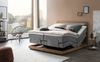 Belanoti Boxspringbett MODELA (Boxspringbett 200x200 elektrisch verstellbar Bett 200x200 mit Motor, 7-Zonen Taschenfederkern Matratze inklusive Visco Topper), in der Farbe Hellgrau H2/H3 Polsterbett Motorbett mit Eiche Bild 2