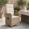 vidaXL Verstellbarer Gartenstuhl Beige und Cremeweiß 42027155 Bild 3