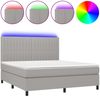 vidaXL Boxspringbett mit Matratze & LED Hellgrau 160x200 cm Stoff 3135045 Bild 2