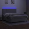 vidaXL Boxspringbett mit Matratze & LED Hellgrau 160x200 cm Stoff 3135045 Bild 4