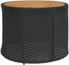 vidaXL Gartensofa mit Tisch und Kissen Halbrund Schwarz Poly-Rattan 3318530 Bild 5