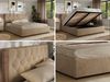 Polsterbett mit Bettkasten LARINO CLASSIC 200 x 200 cm Lattenrost und Gasdruckfedern, stabiles Bettgestell, modernes Design Multipocket Matratze - Beige Plüsch - ELORI LUX Bild 2