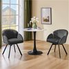 Yaheetech Polsterstuhl mit 360° schwenkbarem Sitz, X-förmiges Metallgestell, Bouclé, 57 x 61 x 75 cm, Dunkelgrau Bild 3