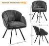 Yaheetech Polsterstuhl mit 360° schwenkbarem Sitz, X-förmiges Metallgestell, Bouclé, 57 x 61 x 75 cm, Dunkelgrau Bild 4