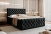 Goldstoff Boxspringbett TAURIEL mit Federkernmatratze & Topper, zwei Bettkästen (von 120 bis 200x200 cm), modernes Doppelbett aus Velvet Stoff mit edlem Kopfteil Bild 4