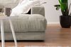 KAWOLA Big Sofa MADELINE mit Holztablett natur für Armlehne Cord steingrau 85 x 170 x 290 cm Bild 5