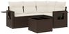 vidaXL 5-tlg. Garten-Sofagarnitur mit Kissen Braun Poly Rattan 3220122 Bild 2