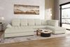 99rooms Toscana Wohnlandschaft Strukturstoff NEVE Hellgrau Links mit Schlaffunktion Bild 1
