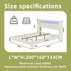 Modern Minimalist Upholstered Bed with Soft LED-backlit Headboard, 160x200 cm, Beige, Multifunctional Bedroom Furniture, Low-profile Non-storage Base (No Gas Lift), Mattress Not Included. Bild 5