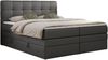 Boxspringbett mit Kopfteil und Topper, Polsterbett - LUKA-KING - 120x200cm - Dunkelgrau Kunstleder - H4 Bild 3