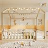 REDOM Kinderbett Holzbett Funktionsbett (mit LED & Sicherheitsgitter aus Kiefernholz, 90x190cm*2/180x190cm), ohne Matratze Bild 3