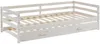Vente-unique - Ausziehbett - 2 x 90 x 190 cm - Kiefer massiv & MDF - Geweißt - AEDAN II Bild 4