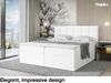 MEBLINI Boxspringbett TAPO 1 160x200 cm mit Bettkasten - H4/Weiß Kunstleder Polsterbett - Doppelbett mit Topper & Taschenfederkern-Matratze Bild 2