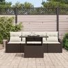 vidaXL Garten-Sofa-Set mit Kissen 5 pcs Braun und Creme Poly-Rattan 3348904 Bild 3
