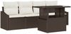 vidaXL Garten-Sofa-Set mit Kissen 5 pcs Braun und Creme Poly-Rattan 3348904 Bild 2