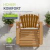 Juskys® Garten Liegestuhl Korfu – aus Akazienholz, klappbar, 85x69x94 cm, natur, geölt, Gartenstuhl, Sonnenliege Bild 4
