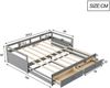 Schlafsofa Weiß Ausziehbar 90-180x200 Massivkiefer Schubladen Stauraum Platzsparend Gästebett Wohnzimmer Bild 5