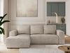 Ecksofa mit Schlaffunktion, Bettkasten und losen Kissen für das Wohnzimmer - TRENTINO - Beige Stoff - links Bild 3