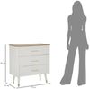 Dmora Kommode Phaidone, Mehrzweckkommode, Schlafzimmerkommode, Schrank mit Schubladen, 78x37 h80 cm, Weiß und Braun Bild 3