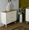 Dmora Kommode Phaidone, Mehrzweckkommode, Schlafzimmerkommode, Schrank mit Schubladen, 78x37 h80 cm, Weiß und Braun Bild 2