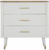 Dmora Kommode Phaidone, Mehrzweckkommode, Schlafzimmerkommode, Schrank mit Schubladen, 78x37 h80 cm, Weiß und Braun Bild 4